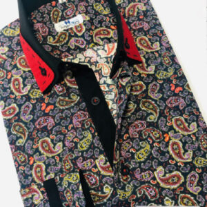 Camisa con Diseño y detalle Rojo con Negro 08
